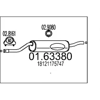 MTS 01.63380 - Silencieux arrière