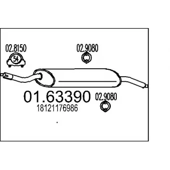 MTS 01.63390 - Silencieux arrière