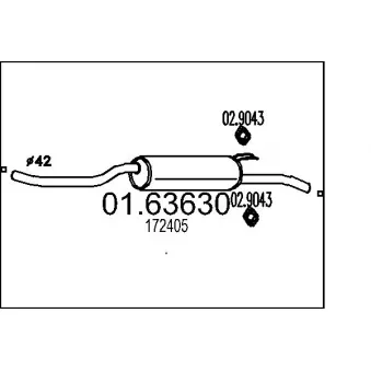 MTS 01.63630 - Silencieux arrière