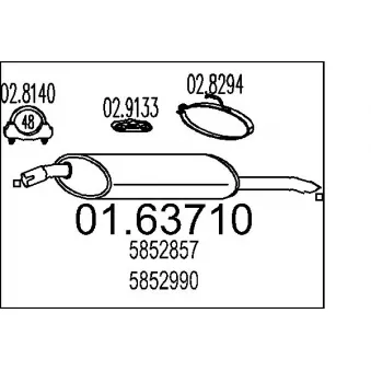 Silencieux arrière MTS OEM 852931
