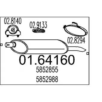 Silencieux arrière MTS OEM 852932