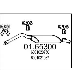 MTS 01.65300 - Silencieux arrière