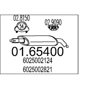 MTS 01.65400 - Silencieux arrière