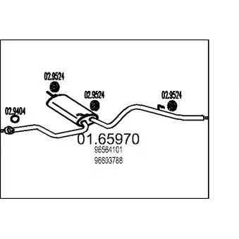 Silencieux arrière MTS OEM 96564101
