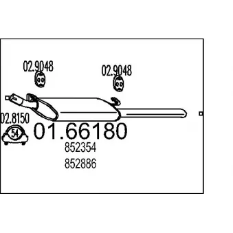 MTS 01.66180 - Silencieux arrière