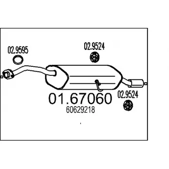 Silencieux arrière MTS 01.67060 pour ALFA ROMEO 166 2.0 TS - 150cv