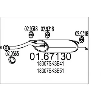 MTS 01.67130 - Silencieux arrière