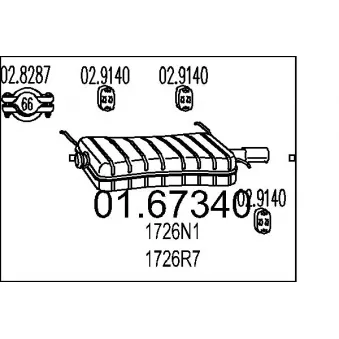 MTS 01.67340 - Silencieux arrière