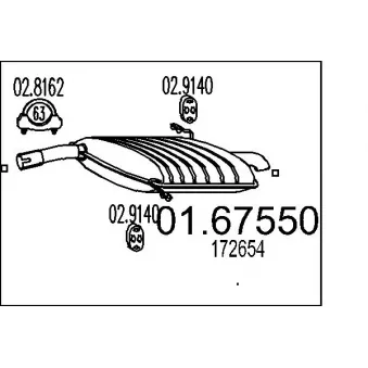 MTS 01.67550 - Silencieux arrière