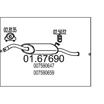 MTS 01.67690 - Silencieux arrière