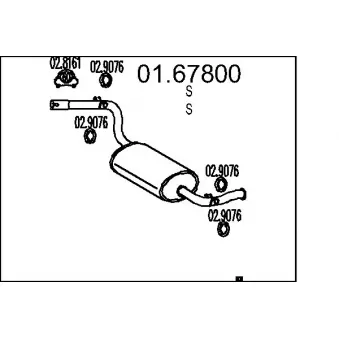 Silencieux arrière MTS 01.67800 pour FIAT DUCATO 1.9 TD CAT - 80cv