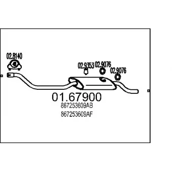 MTS 01.67900 - Silencieux arrière