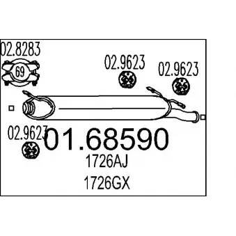 Silencieux arrière MTS OEM 1726AJ
