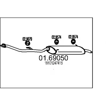 Silencieux arrière MTS 01.69050 pour BMW Série 3 316 i - 102cv