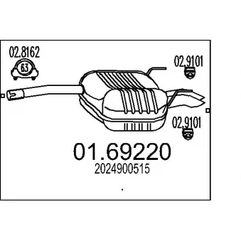 MTS 01.69220 - Silencieux arrière