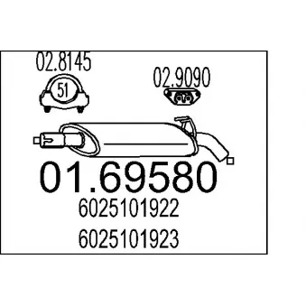 Silencieux arrière MTS OEM 6025101923
