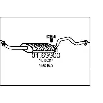 Silencieux arrière MTS 01.69900 pour MITSUBISHI PAJERO 2.5 TDiC - 99cv