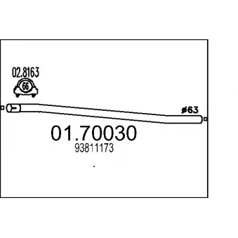 MTS 01.70030 - Tuyau d'échappement