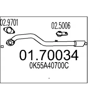 Tuyau d'échappement MTS [01.70034]