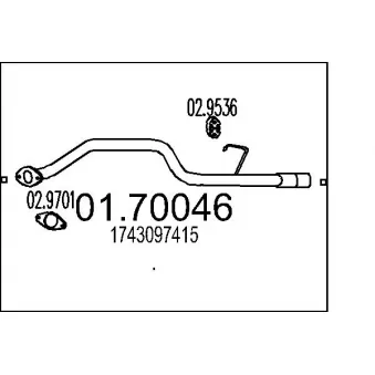 MTS 01.70046 - Tuyau d'échappement