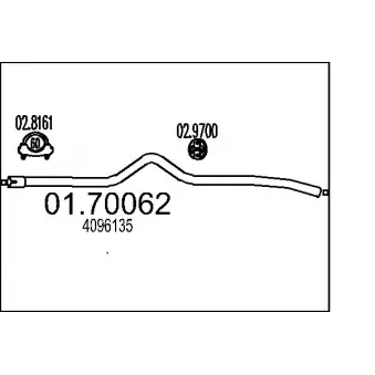 Tuyau d'échappement MTS 01.70062 pour FORD TRANSIT 2.0 DI - 75cv