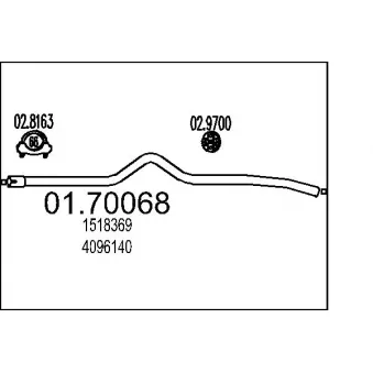 Tuyau d'échappement MTS OEM 1518369