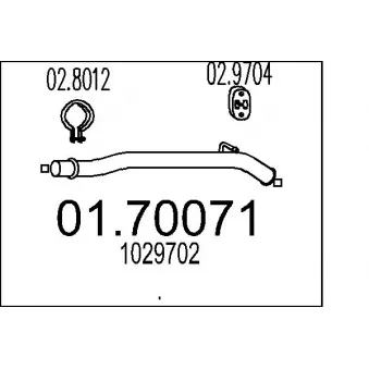 MTS 01.70071 - Tuyau d'échappement