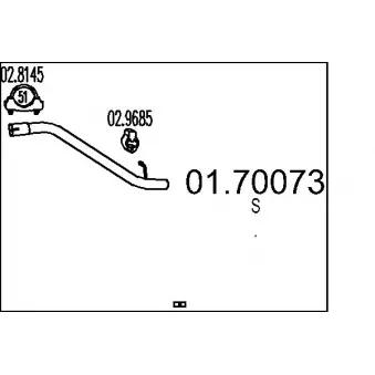 MTS 01.70073 - Tuyau d'échappement