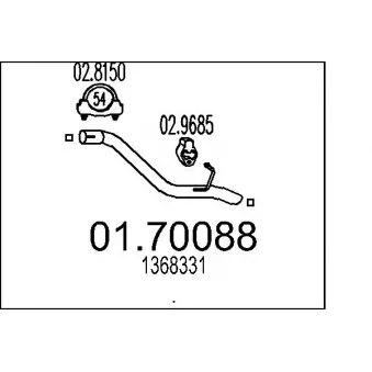 Tuyau d'échappement MTS OEM 1368331