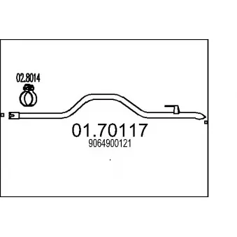 Tuyau d'échappement MTS 01.70117 pour MERCEDES-BENZ SPRINTER 311 CDI - 109cv