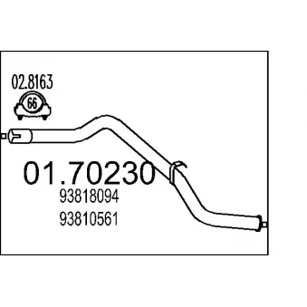 Tuyau d'échappement MTS [01.70230]