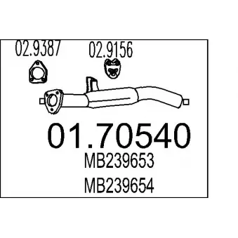 MTS 01.70540 - Tuyau d'échappement