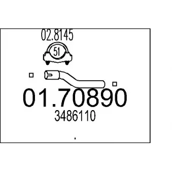 MTS 01.70890 - Tuyau d'échappement