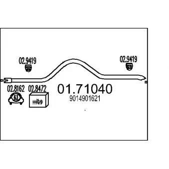 MTS 01.71040 - Tuyau d'échappement