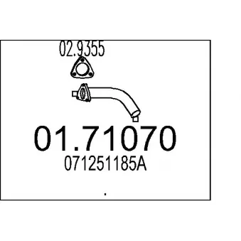 MTS 01.71070 - Tuyau d'échappement