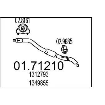 Tuyau d'échappement MTS OEM 1349855