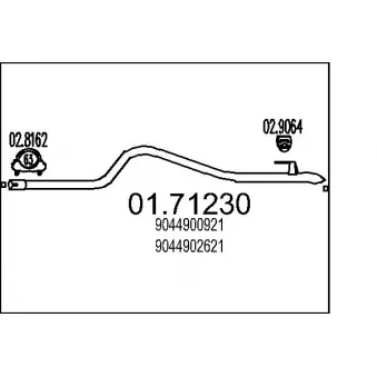 Tuyau d'échappement MTS 01.71230 pour MERCEDES-BENZ SPRINTER 416 CDI - 156cv