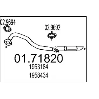 MTS 01.71820 - Tuyau d'échappement