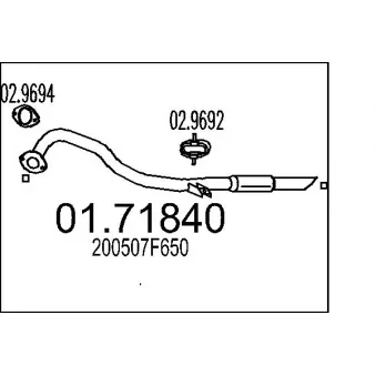 MTS 01.71840 - Tuyau d'échappement