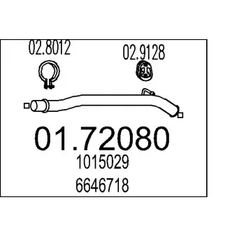 MTS 01.72080 - Tuyau d'échappement