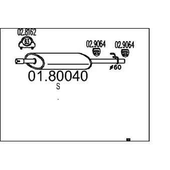 MTS 01.80040 - Silencieux central