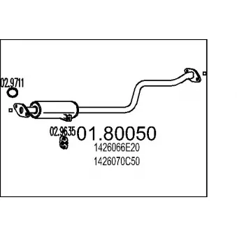 MTS 01.80050 - Silencieux central