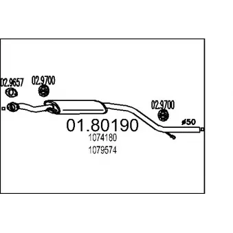 MTS 01.80190 - Silencieux central