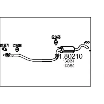 MTS 01.80210 - Silencieux central