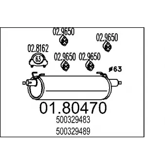 Silencieux central MTS OEM 500329483