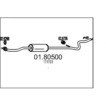 Silencieux central MTS 01.80500 pour CITROEN C3 1.6 - 109cv