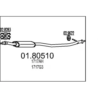 MTS 01.80510 - Silencieux central