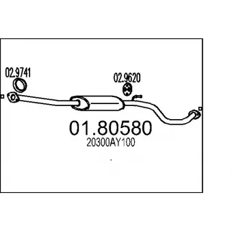 MTS 01.80580 - Silencieux central