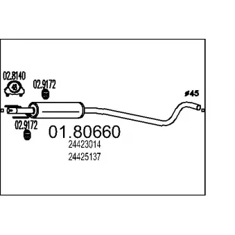 Silencieux central MTS OEM 90572298