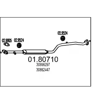 MTS 01.80710 - Silencieux central